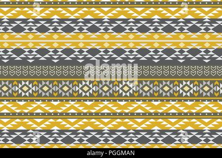 Vintage Navajo Tribal seamless pattern, disegnata a mano Illustrazione Vettoriale