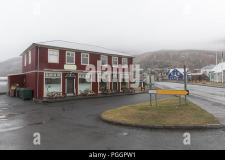 Seyðisfjörður Affitto cityscape in Oriente Islanda Foto Stock