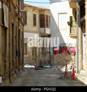 Sulla linea verde, Nicosia, Cipro. Foto Stock