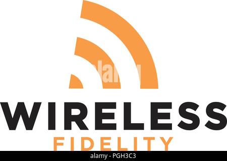 La fedeltà wireless wifi logo design template vector Illustrazione Vettoriale