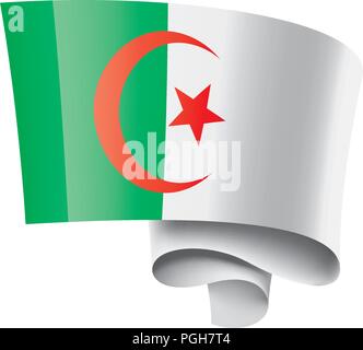 Algeria bandiera, illustrazione vettoriale su sfondo bianco Illustrazione Vettoriale