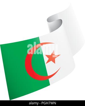 Algeria bandiera, illustrazione vettoriale su sfondo bianco Illustrazione Vettoriale