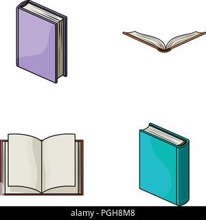 Vari tipi di libri. Libri raccolta di set di icone in stile cartoon simbolo vettore illustrazione stock . Illustrazione Vettoriale