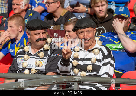 Sabato 25 Agosto 2018 - Il 117stadiazione della Ladbrokes Challenge Cup Rugby League finale allo stadio di Wembley tra Warrington Lupi (filo) Foto Stock