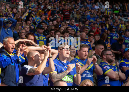 Sabato 25 Agosto 2018 - Il 117stadiazione della Ladbrokes Challenge Cup Rugby League finale allo stadio di Wembley tra Warrington Lupi (filo) Foto Stock