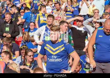 Sabato 25 Agosto 2018 - Il 117stadiazione della Ladbrokes Challenge Cup Rugby League finale allo stadio di Wembley tra Warrington Lupi (filo) Foto Stock