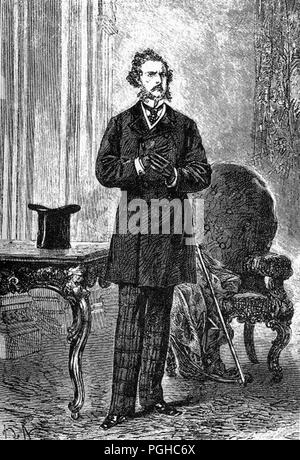 Filea Fogg da Alphonse de Neuville e Léon Benet, Filea Fogg è il protagonista nel 1873 Jules Verne romanzo il giro del mondo in ottanta giorni. Foto Stock