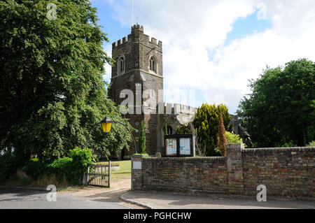 Chiesa di Santa Maria, Harlington, Bedfordshire. St Mary è costruito di pietra Totternhoe. Esso principalmente risale al tardo XIII e inizi del XIV C, con il pre Foto Stock