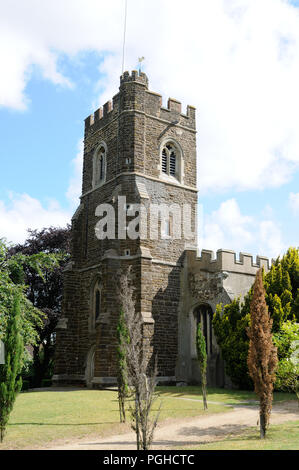 Chiesa di Santa Maria, Harlington, Bedfordshire. St Mary è costruito di pietra Totternhoe. Esso principalmente risale al tardo XIII e inizi del XIV c. Foto Stock