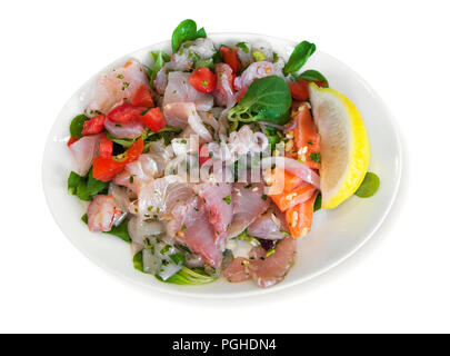 Ceviche su una piastra Foto Stock