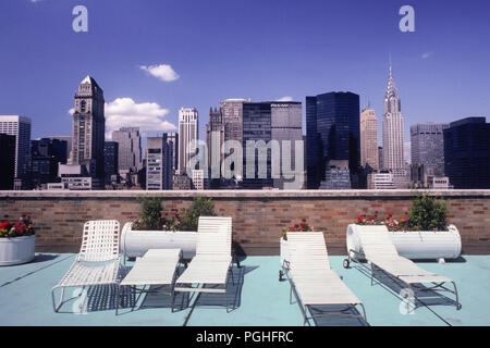 Appartamento Roofdeck e dello Skyline di Midtown, 1986, New York, Stati Uniti d'America Foto Stock