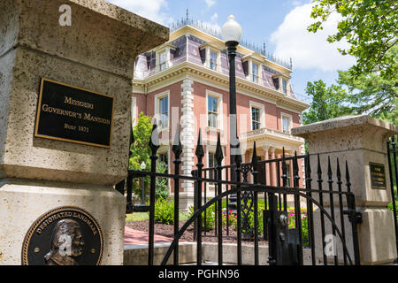 JEFFERSON City, MO - Giugno 20, 2018: storica vittoriana di Missouri Governor Mansion nella Città di Jefferson Foto Stock