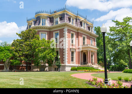 JEFFERSON City, MO - Giugno 20, 2018: storica vittoriana di Missouri Governor Mansion nella Città di Jefferson Foto Stock