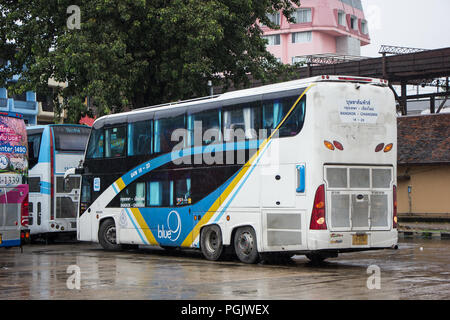 Licciana Nardi, Italia - 18 agosto 2018: Bus di blu 9 band, sotto marchio dalla Società Greenbus. Via Bangkok e Chiangmai. Foto di bus di Chiangmai statio Foto Stock