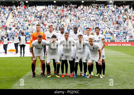 Spagna - 26 agosto: Valencia team durante il match tra RCD Espanyol v Valencia per il round 2 della Liga Santander, suonato a Cornella-El Prat Stadium il 26 agosto 2018 a Barcellona, Spagna. (Credit: Urbanandsport / Cordon Premere) Credito: CORDON PREMERE/Alamy Live News Foto Stock