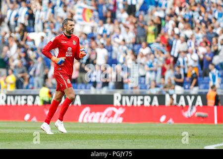 Spagna - 26 agosto: RCD Espanyol portiere Diego Lopez (13) durante il match tra RCD Espanyol v Valencia per il round 2 della Liga Santander, suonato a Cornella-El Prat Stadium il 26 agosto 2018 a Barcellona, Spagna. (Credit: Urbanandsport / Cordon Premere) Credito: CORDON PREMERE/Alamy Live News Foto Stock