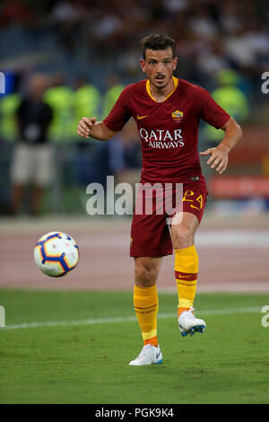 Stadio Olimpico di Roma, Italia. Il 27 agosto, 2018. Serie A CALCIO, Roma versus Atalanta; Alessandro Florenzi di Roma controlla il credito a sfera: Azione Plus sport/Alamy Live News Foto Stock