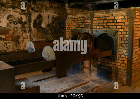 OSWIECIM, Polonia - 1 giugno 2018: crematorio di campo di concentramento di Auschwitz Foto Stock