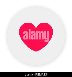 Red Icona cuore isolato su sfondo bianco Illustrazione Vettoriale