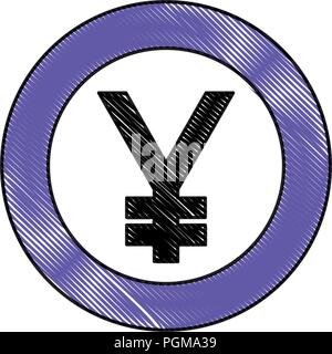 Valuta moneta yen giapponese di denaro illustrazione vettoriale Illustrazione Vettoriale