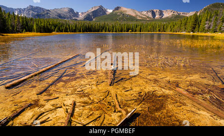 Bierstadt lago nel Parco Nazionale delle Montagne Rocciose, Colorado, STATI UNITI D'AMERICA Foto Stock