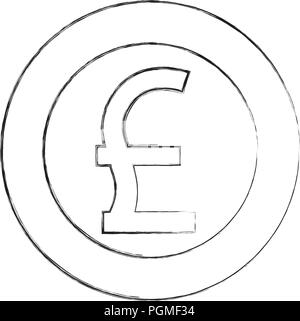 Sterlina gran bretagna moneta denaro in valuta Illustrazione Vettoriale