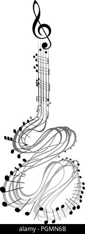 Musica per chitarra note Illustrazione Vettoriale