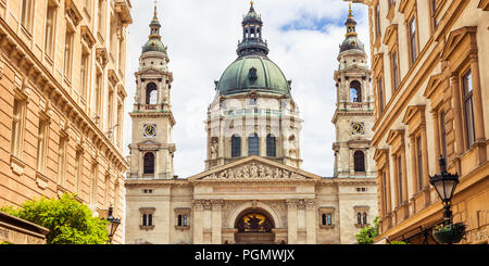 La Basilica di Santo Stefano sul lato Pest di Budapest, architettura ungherese Foto Stock