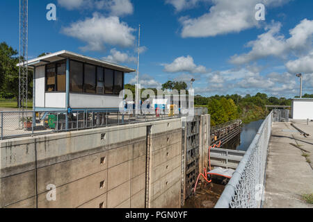 Moss Bluff Blocco di navigazione e Dam Foto Stock