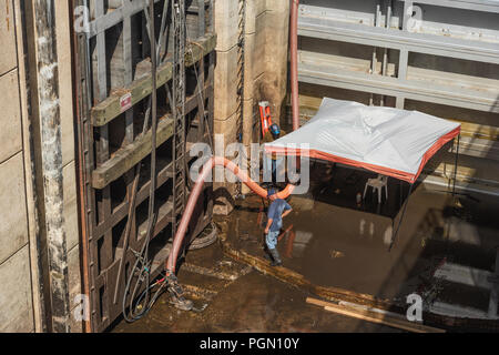 Moss Bluff Blocco di navigazione e Dam Foto Stock