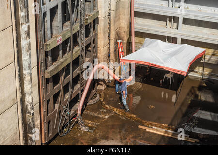 Moss Bluff Blocco di navigazione e Dam Foto Stock