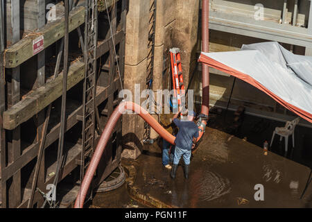 Moss Bluff Blocco di navigazione e Dam Foto Stock