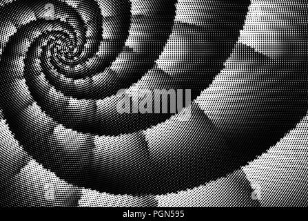 Mezzitoni monocromatico a spirale di sfondo - conchiglia con candelette Illustrazione Vettoriale