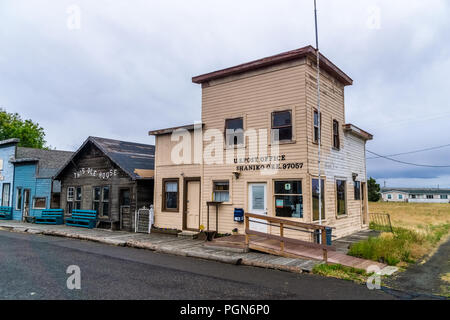 Noi post office di Shaniko, edificio storico del quartiere storico di questa città fantasma lungo la US Route 97 nella zona centrale di Oregon, Stati Uniti d'America. Foto Stock
