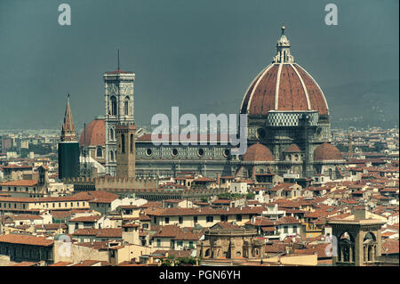 Santa Maria del Fiore e il campanile di Giotto Foto Stock