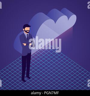 Rete di dati proprietario concetto Illustrazione Vettoriale