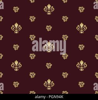 Vettore di Seamless Pattern con Golden Royal Gigli Illustrazione Vettoriale