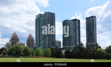 Una vista di Mississauga, Ontario city centre Foto Stock