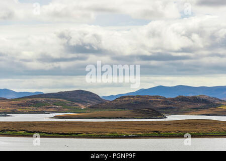 Molla di brughiera viste nell'isola di Lewis, Scozia Foto Stock