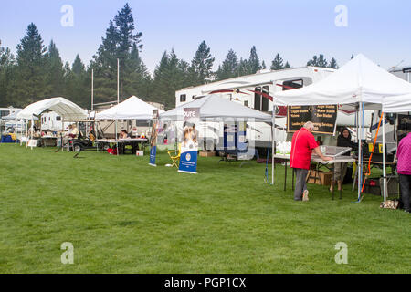 Cranbrook annuale di Dog Show, mostrando l'anello, fornitore tende, veiw dell intera impostato Foto Stock