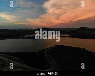 Paisaje con unà vista aérea del estero el Soldado en San Carlos, Sonora, Messico. Area Protregida naturale. Golfo de California. (Foto: Luis Gutiérrez Foto Stock