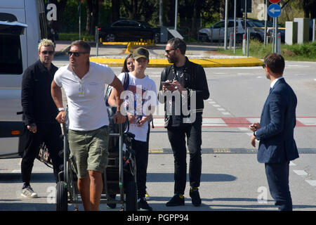 Venezia, Italia. 28 Agosto, 2018. 75° Festival del Cinema di Venezia . Il prodigio arriva in aeroporto di Venezia Credito: Indipendente Agenzia fotografica/Alamy Live News Foto Stock