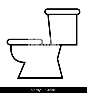 Simbolo di wc con linea sottile icona illustrazione vettoriale Foto Stock