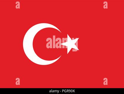 Bandiera della Turchia illustrazione vettoriale Illustrazione Vettoriale