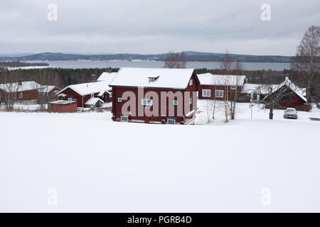 Schneelandschaft Schweden Foto Stock