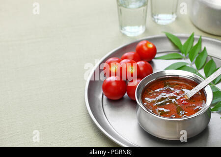 Pomodoro, rasam kerala stile zuppa di pomodoro, sud indiane Foto Stock