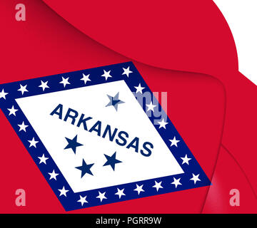 3D Bandiera di Arkansas, Stati Uniti d'America. 3D'illustrazione. Foto Stock