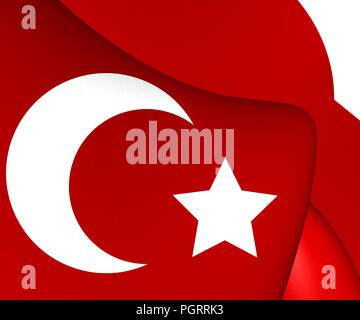 3D bandiera dell'Impero Ottomano (1299-1923). 3D'illustrazione. Foto Stock