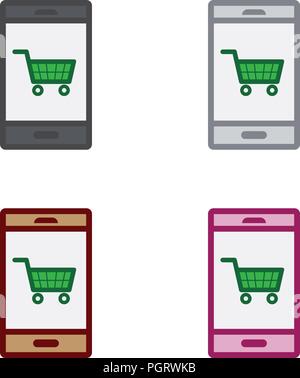 Smartphone Carrello Illustrazione Vettoriale