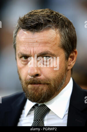 Il manager di Fulham Slavisa Jokanovic durante la Carabao Cup, seconda partita al Craven Cottage di Londra. PREMERE ASSOCIAZIONE foto. Data immagine: Martedì 28 agosto 2018. Vedi PA storia CALCIO Fulham. Il credito fotografico dovrebbe essere: Nigel French/PA Wire. RESTRIZIONI: Nessun utilizzo con audio, video, dati, elenchi di apparecchi, logo di club/campionato o servizi "live" non autorizzati. L'uso in-match online è limitato a 120 immagini, senza emulazione video. Nessun utilizzo nelle scommesse, nei giochi o nelle pubblicazioni di singoli club/campionati/giocatori. Foto Stock